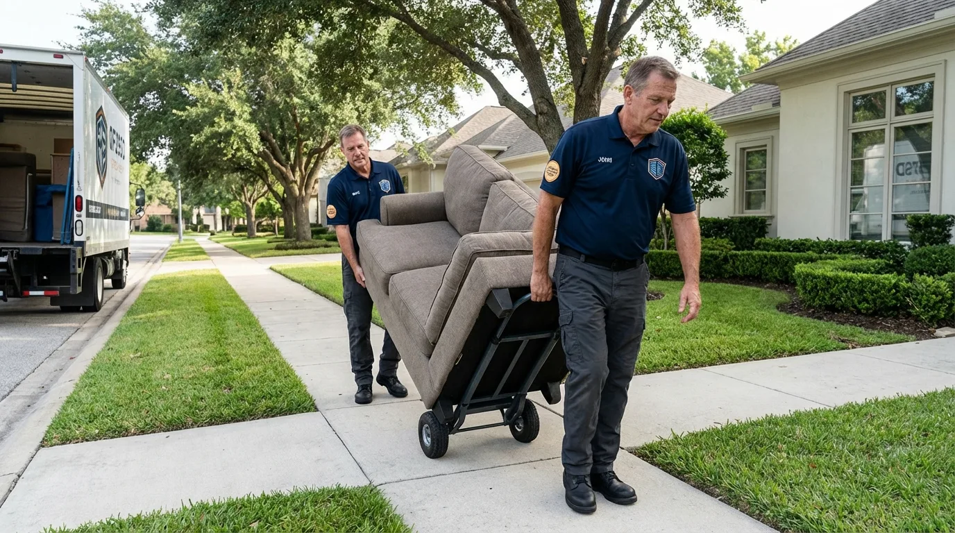 Local residential moving crew loading furniture in Prescott Valley, AZ